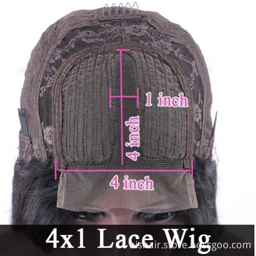 28" Lace Front Wig Real Hair Water Wave Lace Front Wig 4x4 Hair Wig 100% Real Human Hair Natural Black 150 Density Wholesale